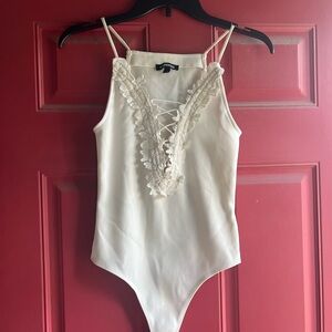 flower embroidered bodysuit